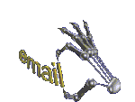 robot hand holding email text